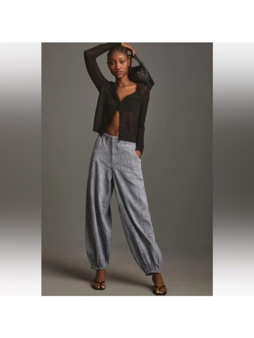 ANTHROPOLOGIE Pilcro Slub Twill Parachute Jogger Pants Wedegwood Blue Size L NEW